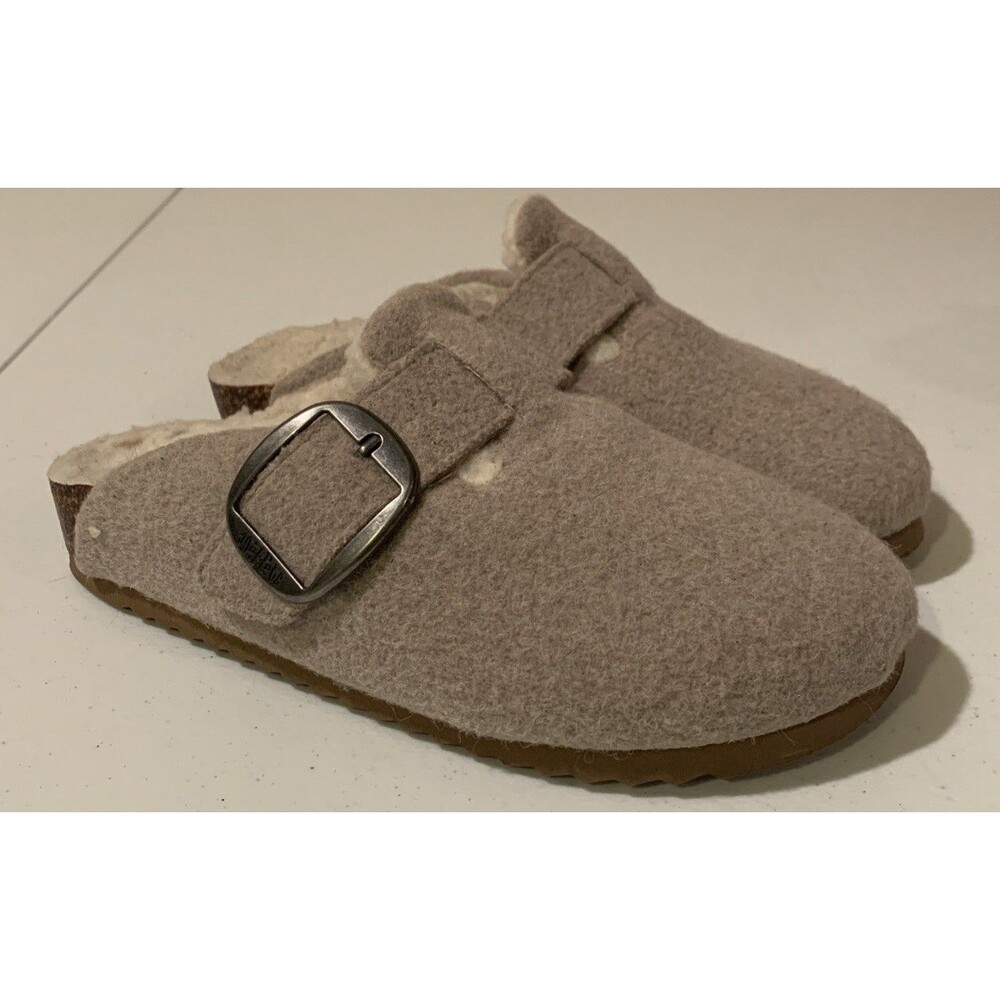 Mad Love Clogs Mule Shoes Woman’s 7 Beige Slip On Boho Soft & Cozy Slippers